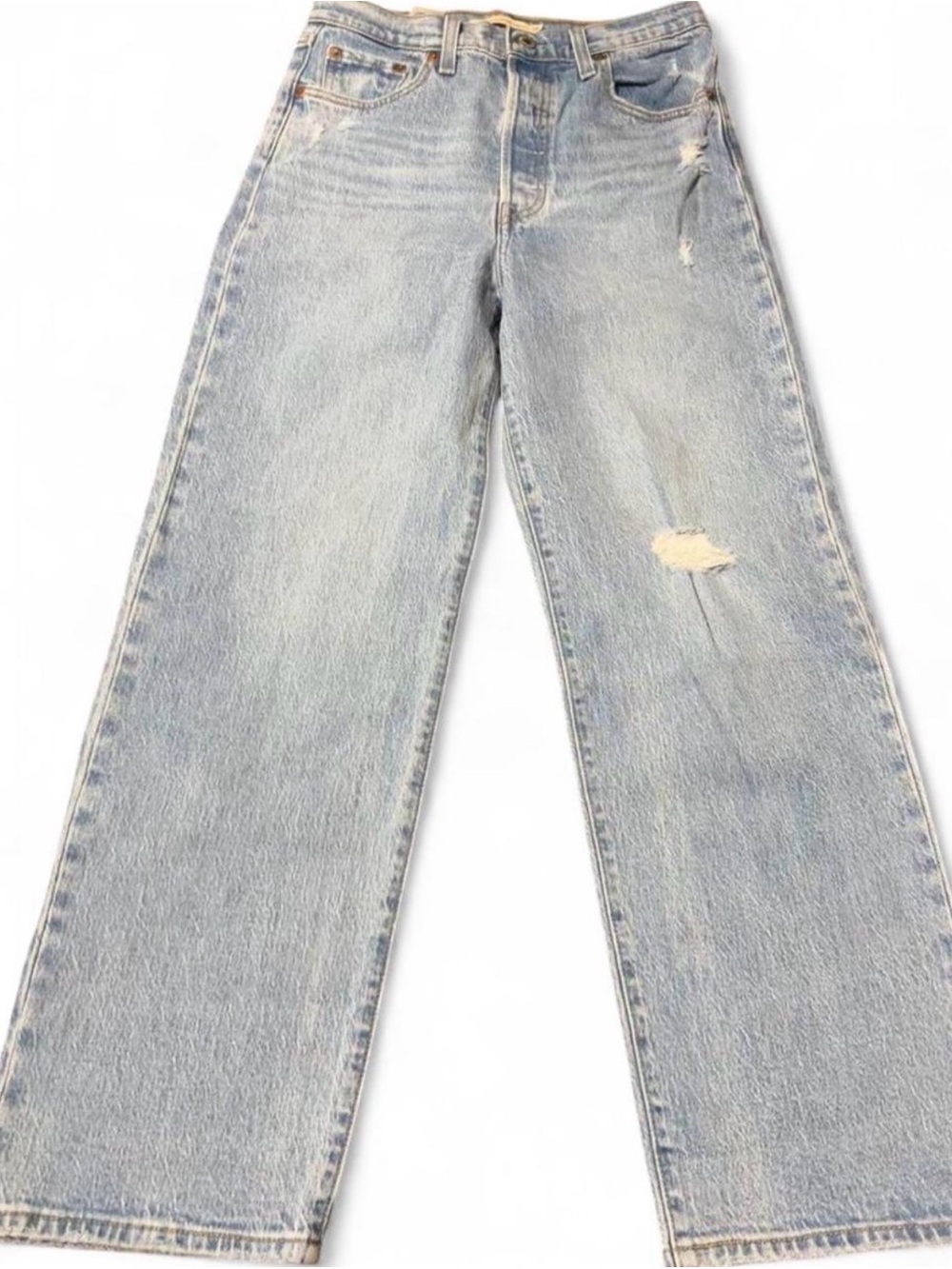Levi's Light Blue straight leg Distressed Jeans